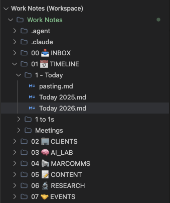 screen grab of work folder